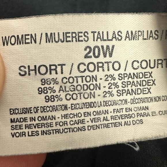 Gloria Vanderbilt Women's Plus Size 20W Short Jeans Black Denim - Picture 5 of 7